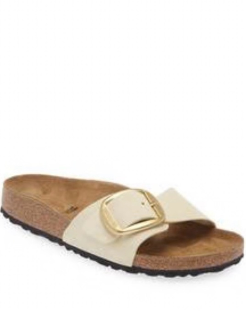 🔥Brand New Birkenstock White Madrid Big Gold Buckle